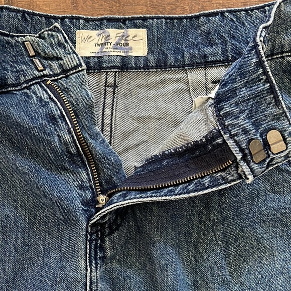 We the Free Skirt Jade Mini A-line Denim Jean Skirt (missing belt) Size 24 - Picture 4 of 5